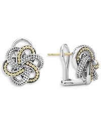 Lagos - Sterling Silver & 18k Yellow Gold Love Knot Stud Earrings - Lyst