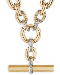 David Yurman Lexington Chain Necklace In 18k Yellow Gold With Diamonds - Metallic