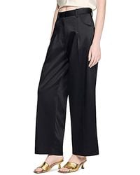 Sandro - Satin Effect Wide Leg Trousers - Lyst