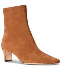 STAUD - Wally Suede Ankle Booties - Lyst