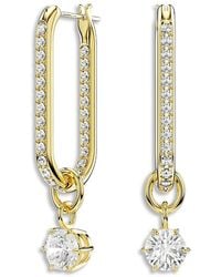 Swarovski - Constella-Tone Plated Drop Earrings - Lyst