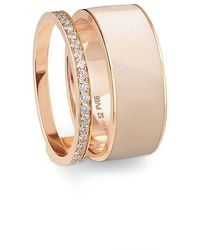 Repossi - 18K Berbere Diamond & Nude Lacquer Chromatic Double Ring - Lyst