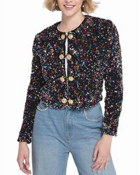 Elle Collection - Sequin Cropped Jacket - Lyst