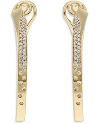 Crivelli - 18K Like Diamond Pave Large Hoop Earrings - Lyst