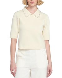 Elle Collection - Embellished Collar Knit Top - Lyst