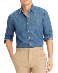 polo denim button down