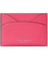 Tory Burch - Romy Flat Leather Card Case - Lyst