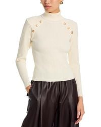 Aqua - Button Trim Turtleneck Sweater - Lyst