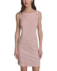 KARL LAGERFELD - Flower Button Sleeveless Knit Tweed Dress - Lyst