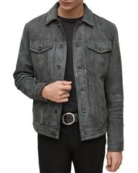 John Varvatos - Andrew Slim Fit Leather Trucker Jacket - Lyst