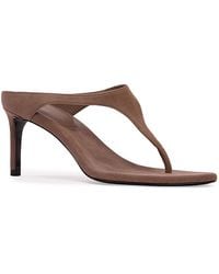 Black Suede Studio - Square Toe Thong Sandals - Lyst