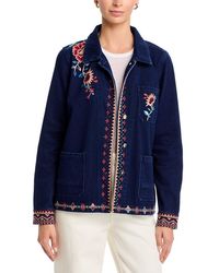 Johnny Was - Nadia Collared Cotton Worker Jacket - Lyst
