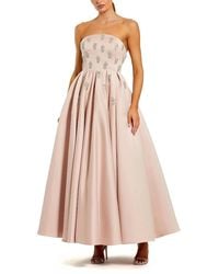 Mac Duggal - Crystal Embellished Strapless Satin A-Line Dress - Lyst