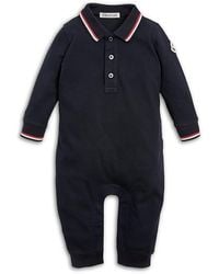 Moncler - Tricolor Trimmed Cotton Piquet Romper - Lyst