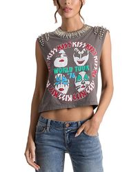 Alice + Olivia - Micah Embellished Graphic Muscle Tee - Lyst