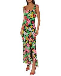 MILLY - Tulip Rosette Ruffled Maxi Dress - Lyst