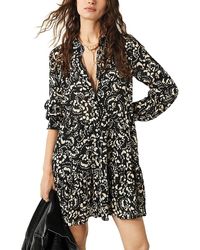 Ba&sh - Robe Eflava Printed Long Sleeve Shirt Dress - Lyst