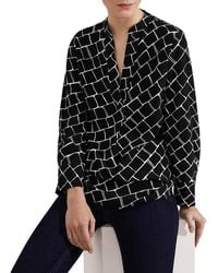 Hobbs - Maeva Split Neck Blouse - Lyst