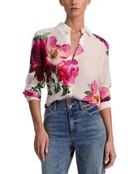 Alice + Olivia - Printed Silk Shirt - Lyst