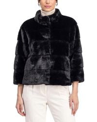 Lyla Grant - Faux Fur Mink Jacket With Cropped Sleeves - Lyst
