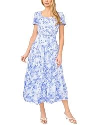 Cece - Short Sleeve Belted Midi Dress - Lyst