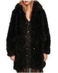 Maje Gordon Faux - Fur Coat - Black