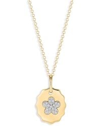Phillips House - 14K Diamond Forget Me Not Medallion Necklace, 0.11 Tcw - Lyst