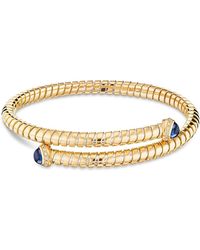 Marina B - Trisolina Diamond & Sapphire Bypass Bangle - Lyst