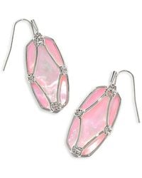 Kendra Scott - Elle Lattice Framed Mother Of Pearl Drop Earrings - Lyst