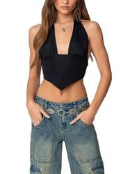 Edikted - Open Back Triangle Halter Top - Lyst