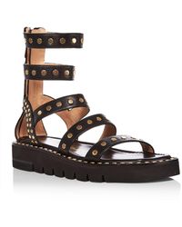 studded gladiator sandals black
