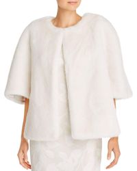 Adrianna Papell Faux - Fur Jacket - White