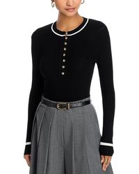 Rag & Bone - Kassy Rib Henley Tee - Lyst