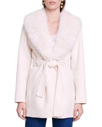 Maje - Galaxyo Faux Fur Collar Coat - Lyst