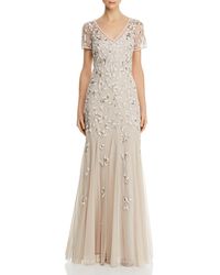 Adrianna Papell Beaded Godet Gown - Multicolour