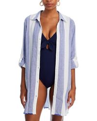 Tommy Bahama - Rugby Beach Stripe Boyfriend Shirt Swim Coverup - Lyst