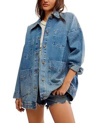 Free People - Avery Oversized Denim Jacket - Lyst