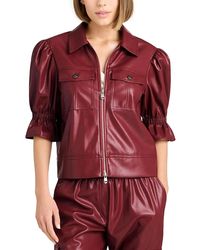 Cinq À Sept - Faux Leather Puff Sleeve Jacket - Lyst