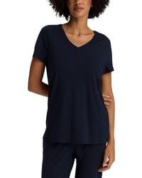 Hanro - Sleep & Lounge Short Sleeve V-Neck Shirt - Lyst