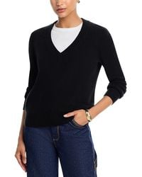 Aqua - 100% Cashmere V Neck Sweater - Lyst