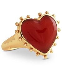 Anabel Aram - Onyx Heart Ring - Lyst