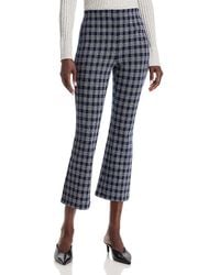 Theory - Check Print High Rise Kick Flare Pants - Lyst