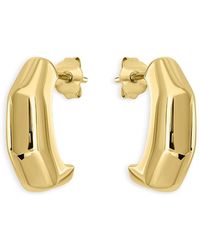 Aqua - Angular 18K Plated Sterling Half Hoop Earrings, 0.6L - Lyst