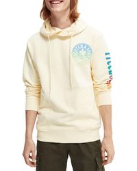 Scotch & Soda Twisted Graphic Hoodie - Natural