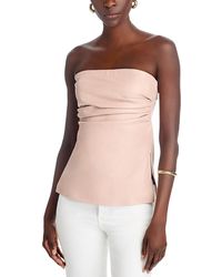 Lamarque - Juni Faux Leather Strapless Bustier Top - Lyst