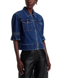 Cinq À Sept - Holly Half Sleeve Denim Jacket - Lyst