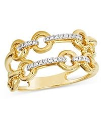 Bloomingdale's Fine Collection - Diamond Chain Link Double Row Ring - Lyst