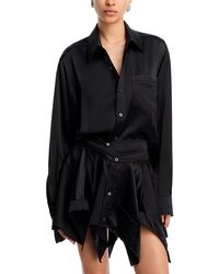 Alexander Wang - T Silk Cut Off Double Shirt Dress - Lyst