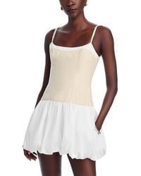 Jonathan Simkhai - Fifi Bubble Hem Poplin Mini Dress - Lyst