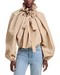 Patou - Ruffled Tie-Neck Top - Lyst